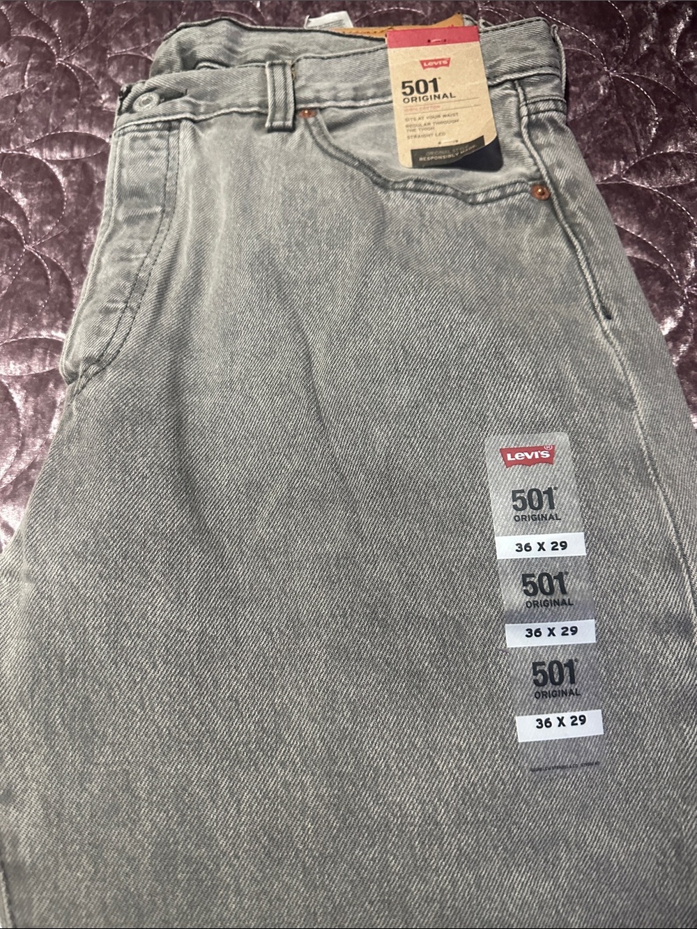 Levi's 501 Straight Men’s Jeans - Light Gray